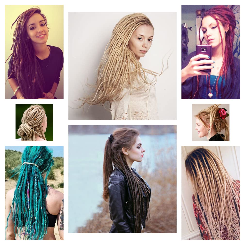 20 Inch Thin 0.6cm Dreadlock Extensions Soft Handmade Synthetic Dreads SE Black Braids Dreads Locs Extension 20 Strands/Pack