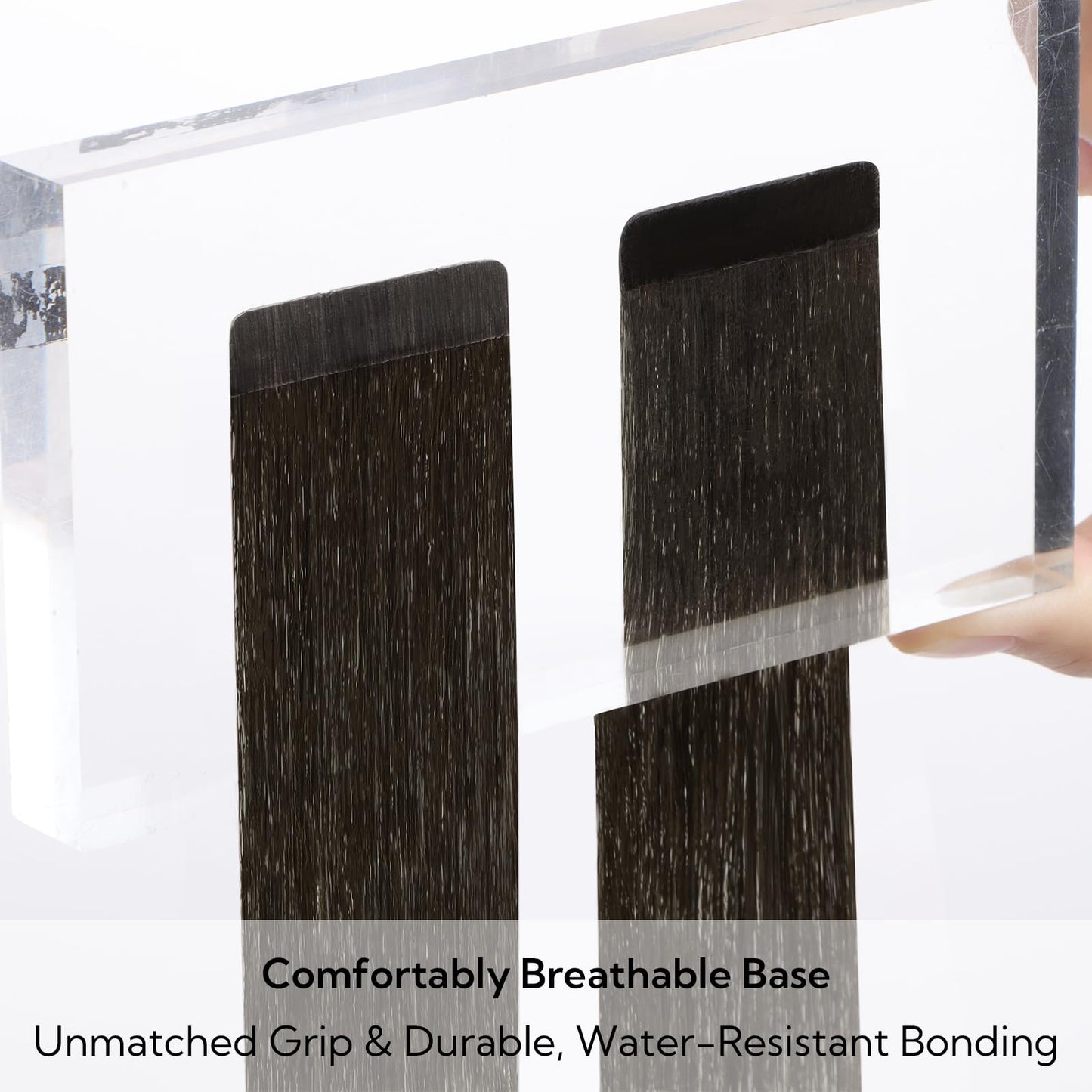 HOTBANANA Tape in Hair Extensions - 16 Inch 40pcs 100g Dark Brown Human Hair - Straight Remy Tape Extensions