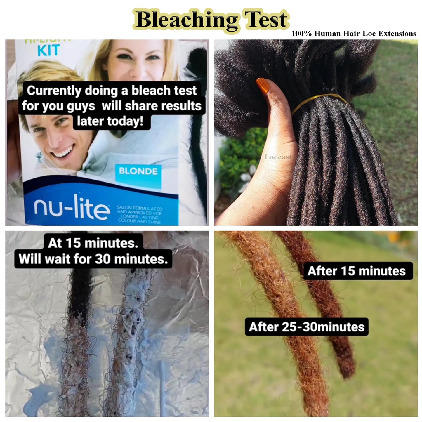 Loceast 6 Inch 0.2cm Width Loc Extension Human Hair Natural Black 100 Strands Full Hand-made Permanent Locs Extensions Can Be Dyed and Bleached for Men/Women/Kids Real Dreadlock Extensions Human Hair