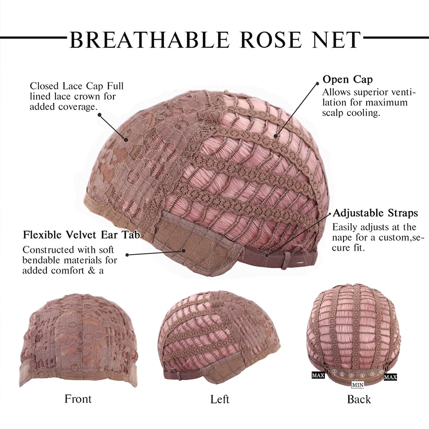 Esmee 26 Inches Long Pink Wig with Bangs Natural Synthetic Hair Wavy Wigs for Women Daily Party Cosplay Wear