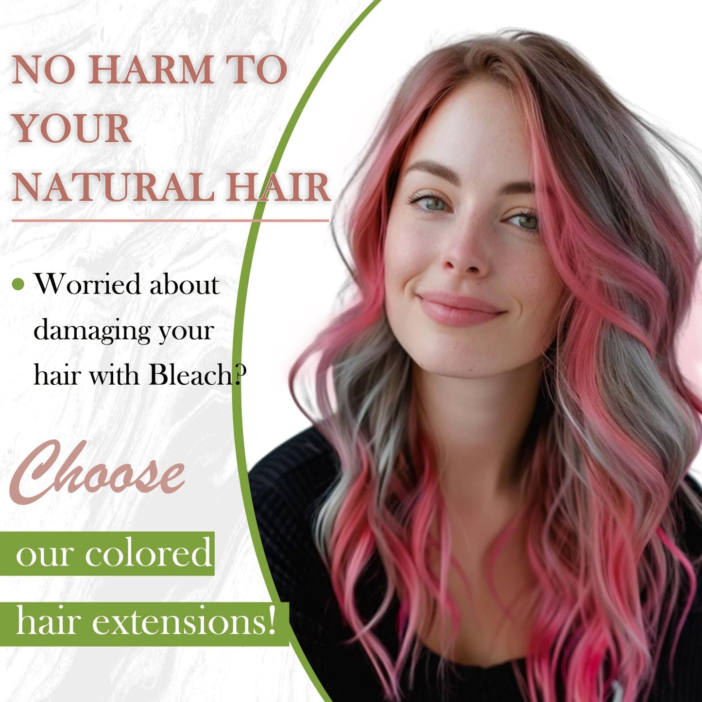 RUNATURE Micro Link Hair Extensions 16 Inch Straight Hot Pink Human Hair 25g 25s