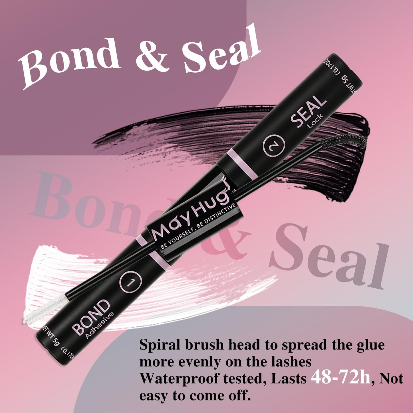 Mayhug Lash Extension Kit 144pcs, 3D Lashes Clusters with 10ml Bond and Seal, 5ml Lash Remover, Lash Tweezers, Easy DIY Cluster Eyelash Extensions Kit at Home (Dreamy Kit)