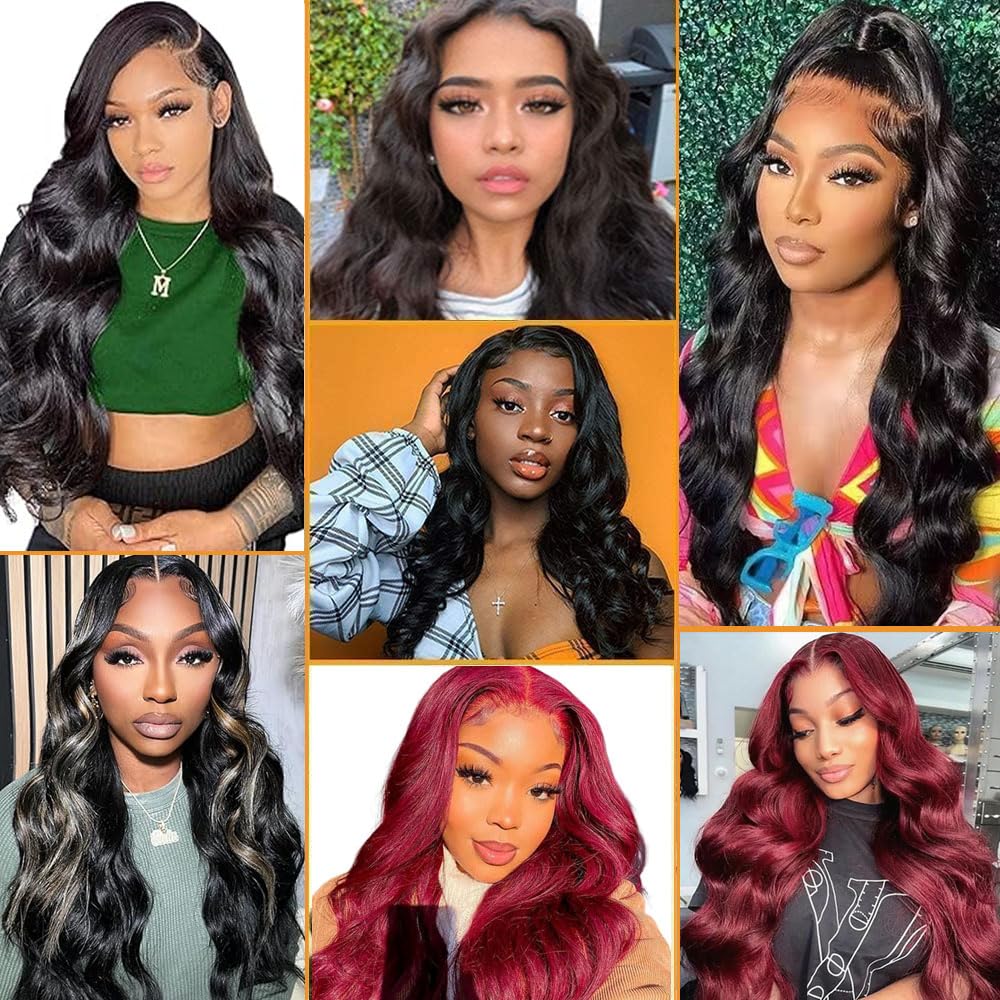 QTHAIR Brazilian Body Wave Human Hair Bundles (24" 26" 28", 16A,Natural Black) 100% Unprocessed Brazilian Virgin Hair Body Wave Human Hair Weave for Black Women