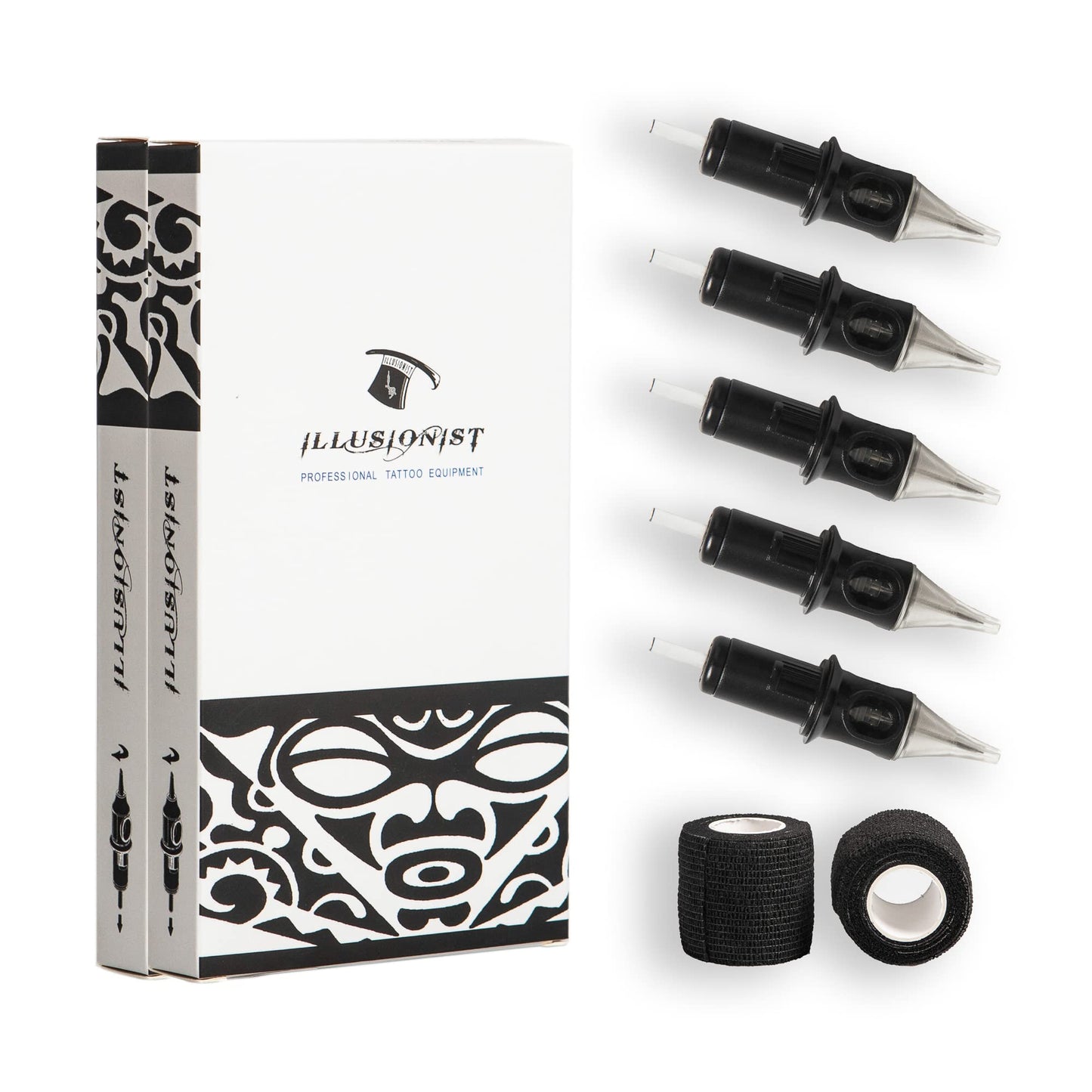 Illusionist Ultra Premium Professional Cartridge Needles w/Grip Wrap Tape #12 Round Liner 20 Pack (1203RL)