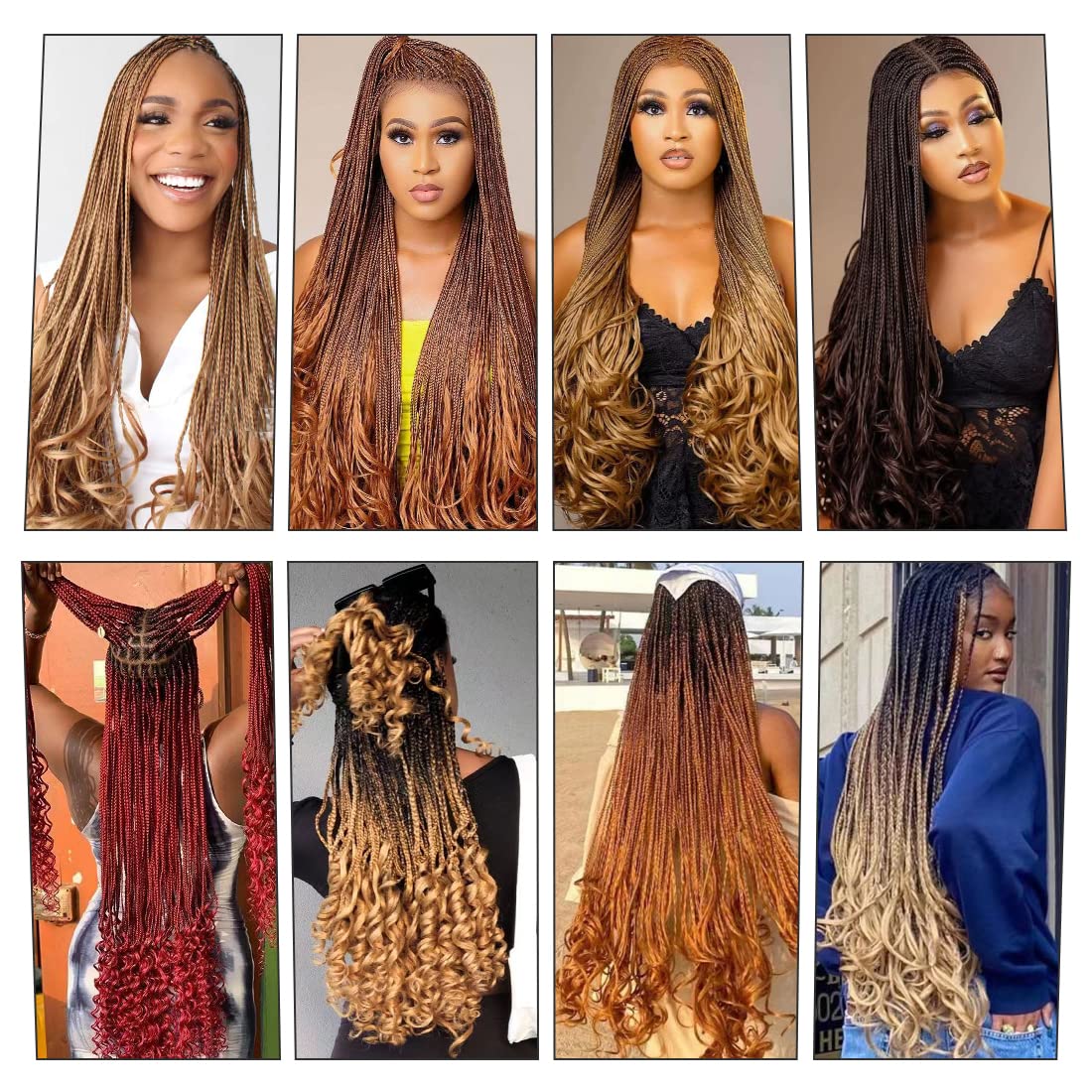 6packs French Curl Braiding Hair 24 Inch Loose Wave Bouncy Braiding Hair Pre Stretched 100g/pack Yaki Curly Hair for Black Women Hair Extensions (#27)