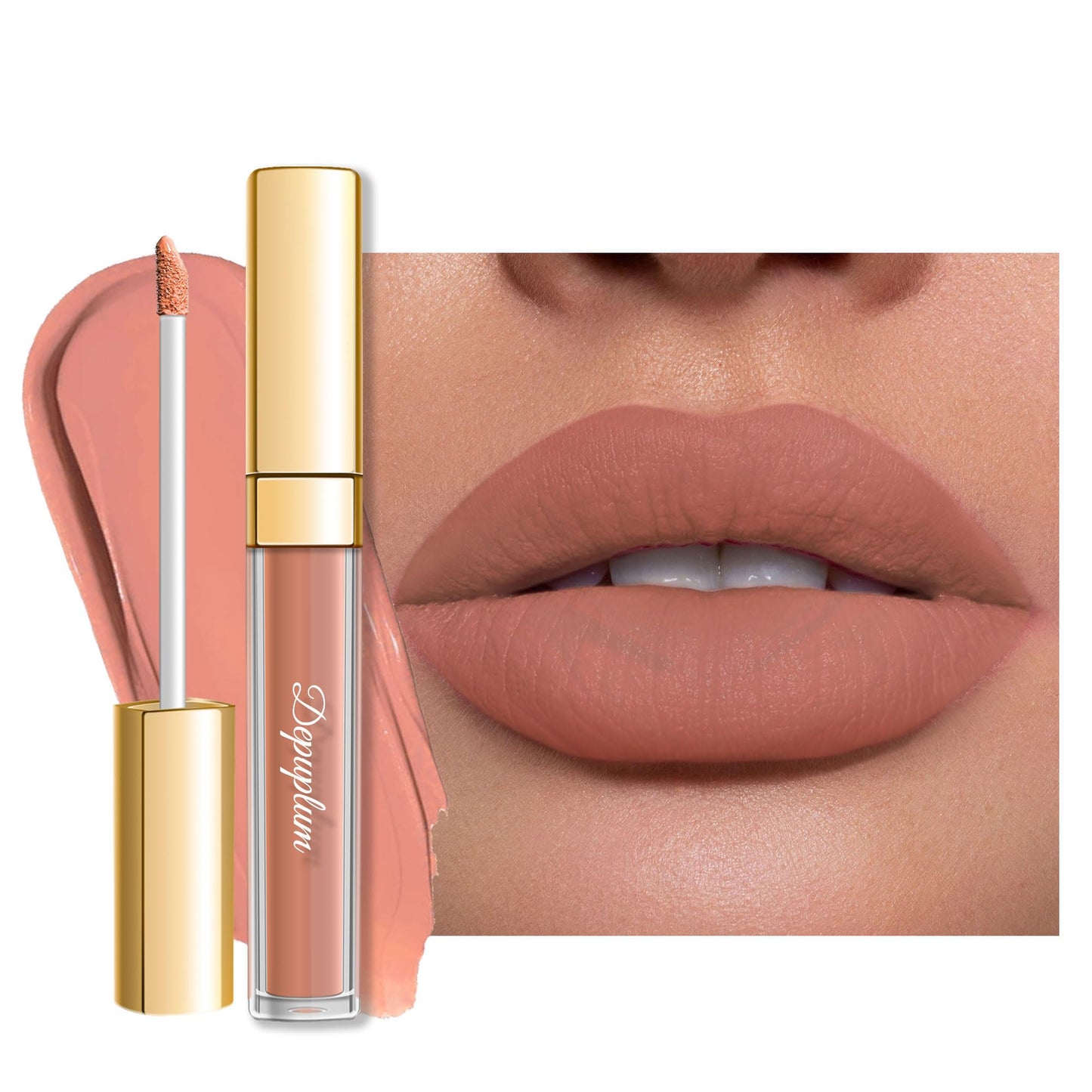 Depuplum Nude Lipstick Matte for Women Superstay Long Lasting Brown Lipstick Smudgeproof Liquid Lipsticks Cruelty Free Lip Makeup (DM27 Rosy Nude)