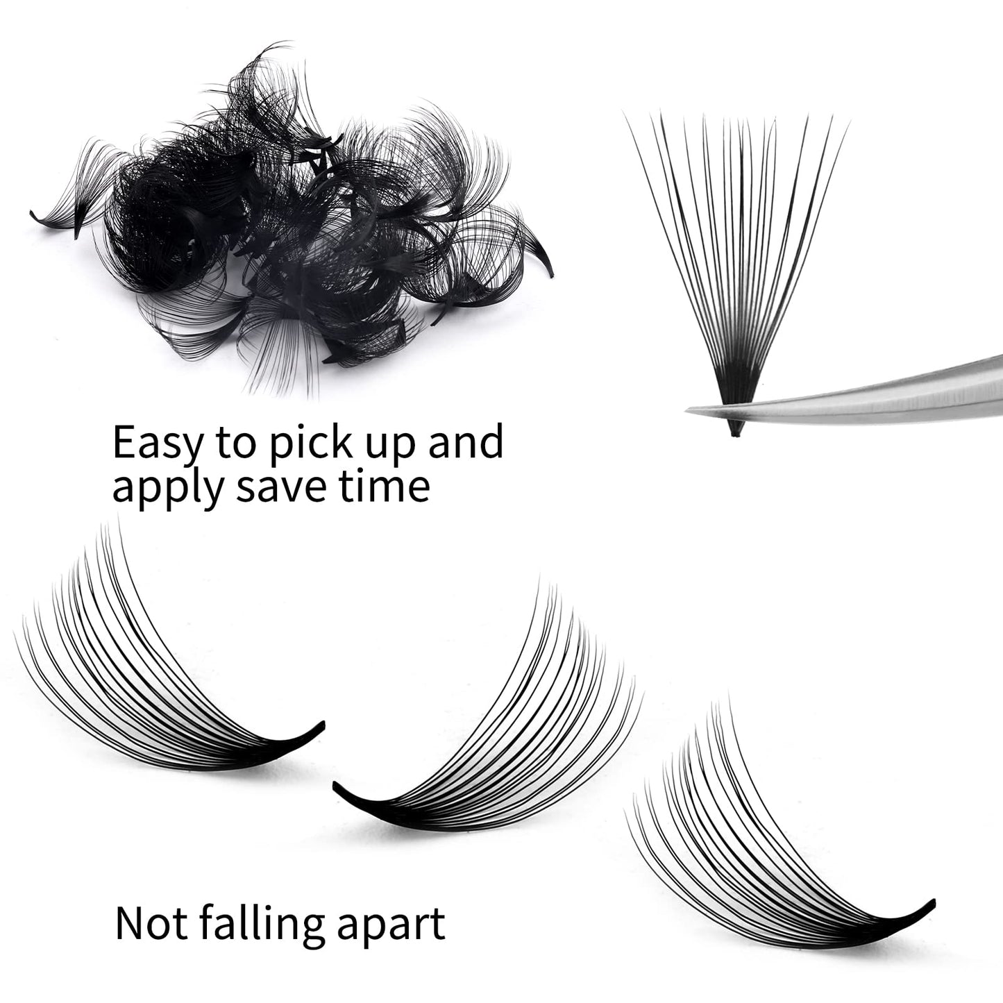 Premade Fans Eyelash Extensions 20D 1000 Promades Eyelash Volume Lash Extensions Pointed Base Loose Fans Premade Lash Extensions Fans Handmade Pre Made Volume Lashes Mix (20D-0.07C, 9-16mm)
