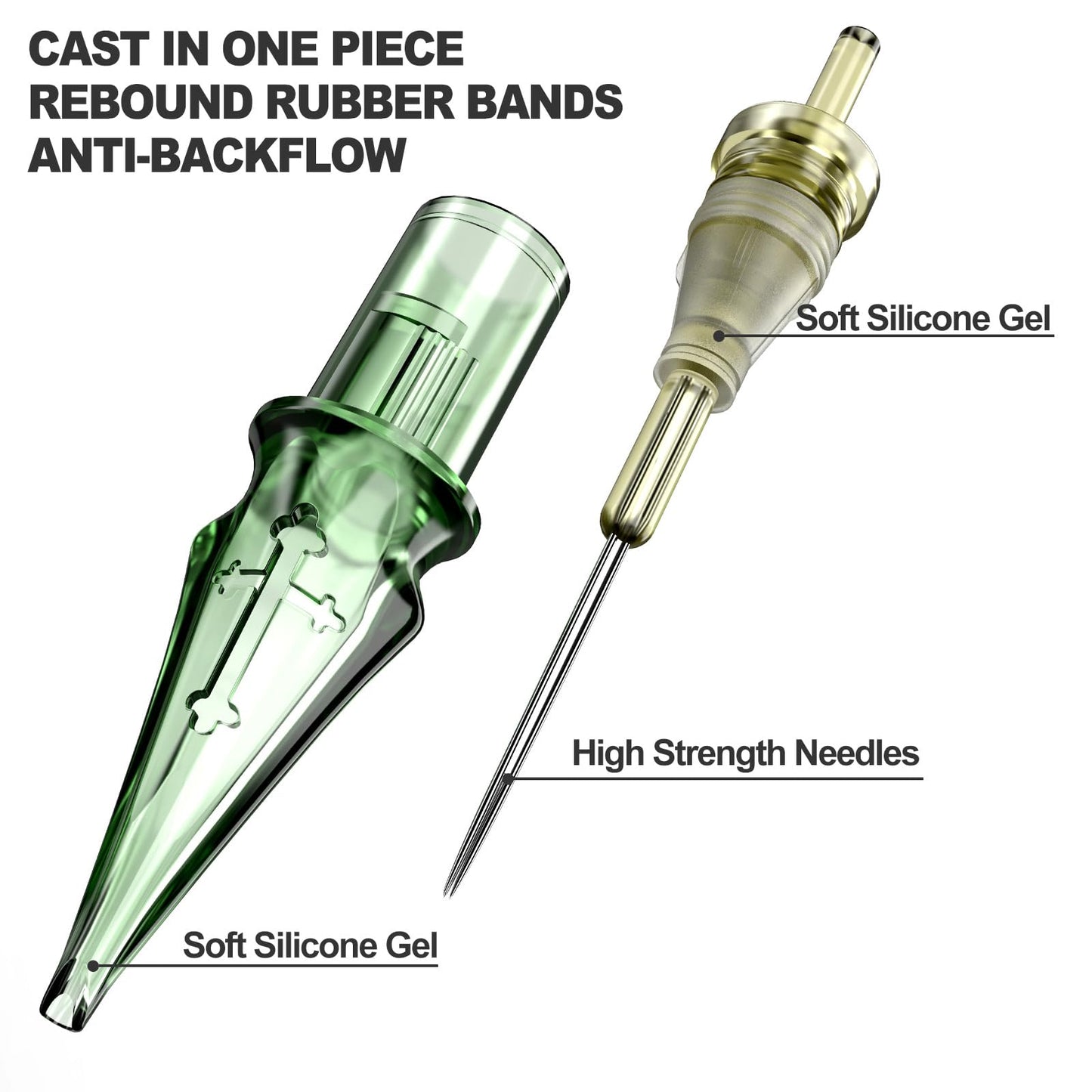 50Pcs Tattoo Needles Assorted, Solong Pro Disposable Tattoo Needles Size #12 Round Liner Round Magnum-10Pcs each of 3RL,5RL,7RL,9RM,15RM Tattoo Cartridge Needles EN01S-50KIT-X