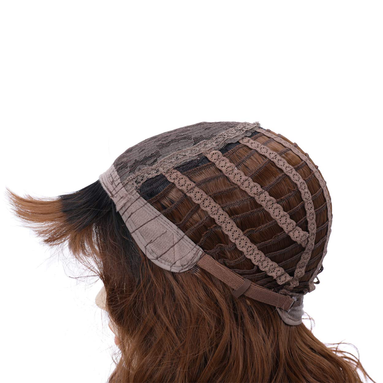 incohair 14 Inches Ombre Brown Wig Short Brown Bob Wigs Black to Brown Synthetic Cosplay Party Daily Wigs Wig Cap Included (Ombre Brown)