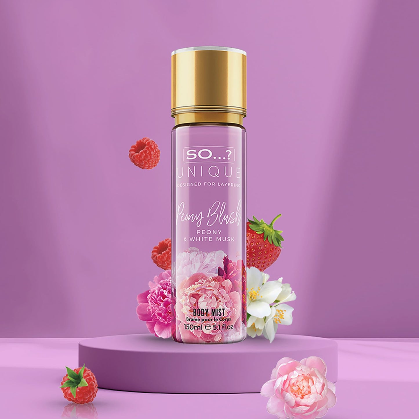 So…?...? Unique Peony Blush Body Mist - Floral, Fruity Vanilla Perfume with Bergamot and Pear Notes - Perfume for Women - Body Spray for Women - 5.1 oz