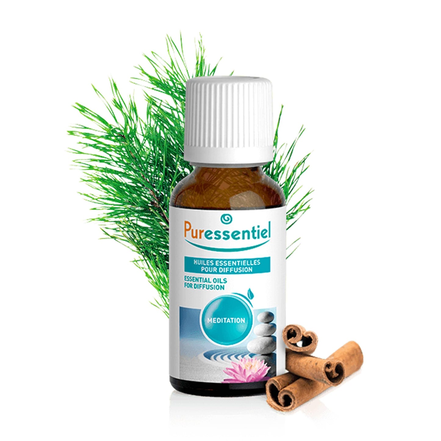 Puressentiel Diffusion Essential Oil - Naturally Derived Aromatherapy Blend - Formulated for Diffusion - Made with Beneficial Essential Oils - Eco-Friendly Products - Meditation - 1.01 oz