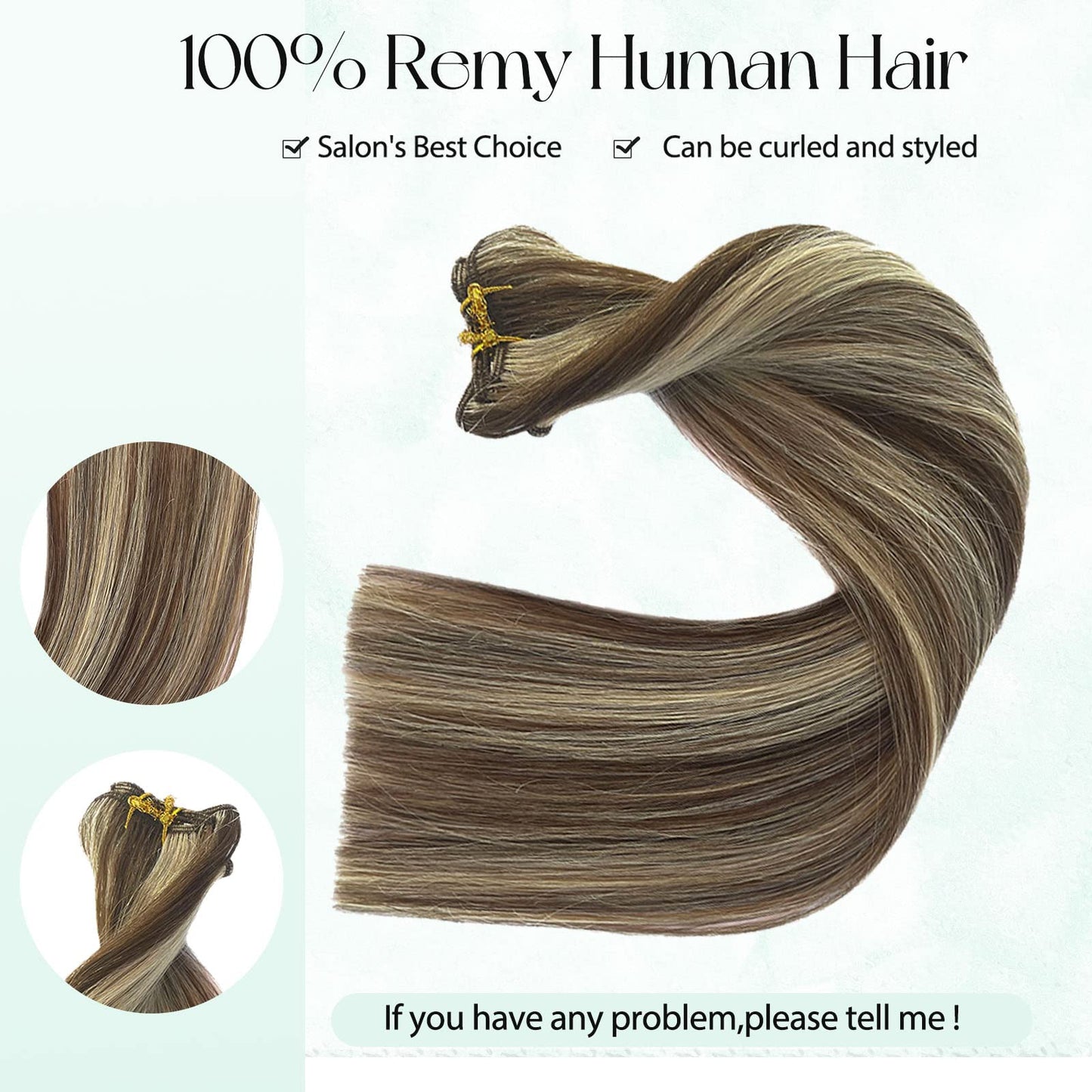 Valiilo Balayage Human Hair Extensions Clip in Remy Human Hair Brown Fading to Dirty Blonde Highlight Real Remy Hair Extensions Clip on Extensions 12inch for White Women 7pcs 70g, 2.4692 Ounce