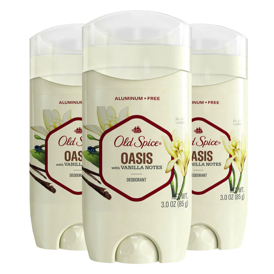 Old Spice Aluminum Free Deodorant for Men, 48 Hr Odor Protection, Oasis with Vanilla, 3oz (Pack of 3)