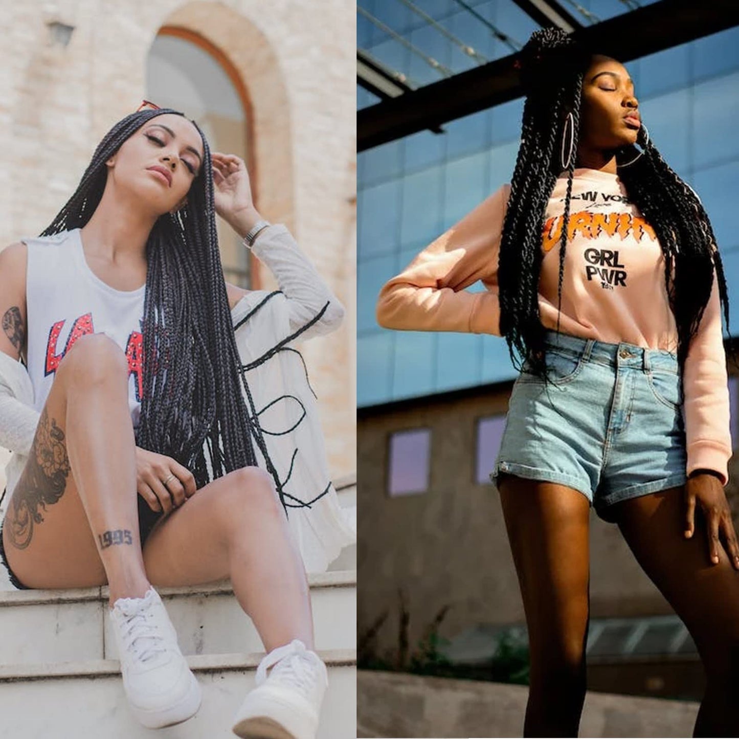 RUN SHUI Ombre Pre stretched Braiding Hair, 36 inches Braid Hair Extensions, 8 packs Multi Color blend braiding hair pre-stretched, Crochet Hair Braiding(36''-8packs, 1b/30/27)