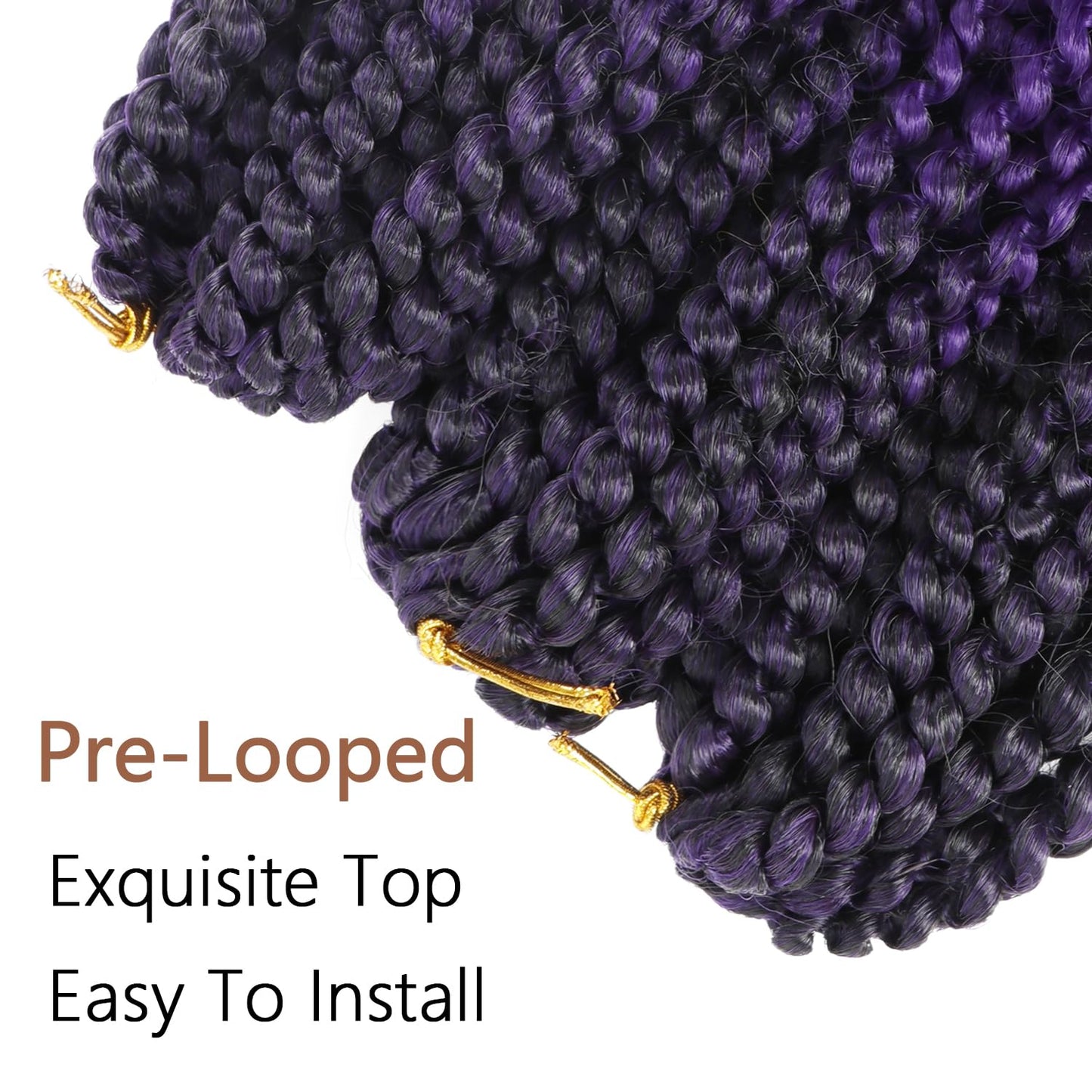 MODERN QUEEN 8 Inch Short Passion Twist Crochet Hair - 9 Bundles Marlybob Kinky Curly Crochet Hair for Black Women and Kids - Water Wave Crochet Braids