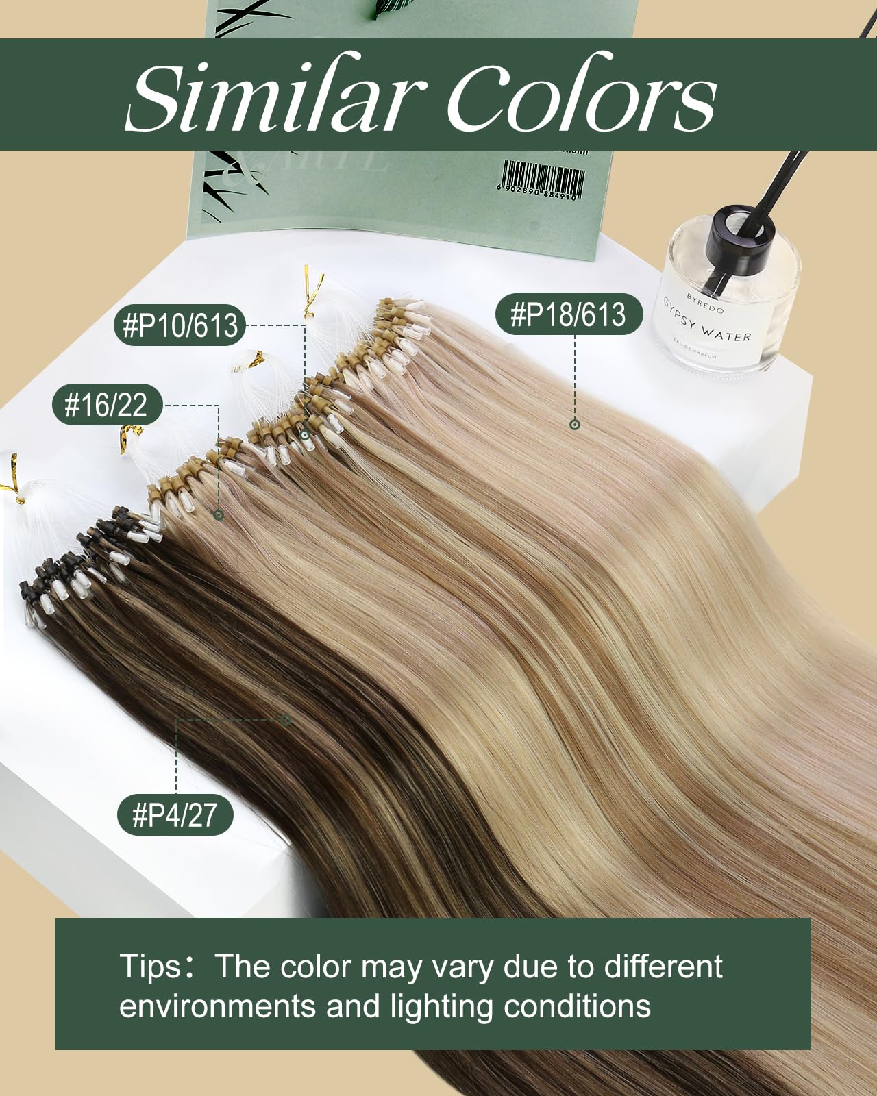 Ugeat Micro Loop Hair Extensions Golden Brown Highlights Bleach Blonde Micro Bead Hair Extensions Real Human Hair Micro Link Hair Extensions Cold Fusions Hair Extensions 14 Inch 50s 50g