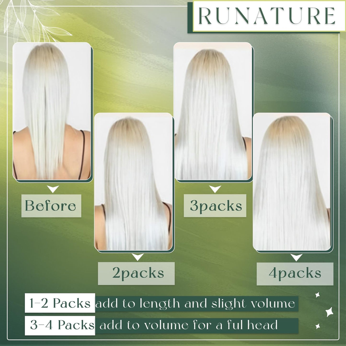 RUNATURE 18 Inch 50g Nano Bead Hair Extensions Real Human Black Nano Hair Extensions Pro Bonded Long Link Natural Hair 50 Strands #1