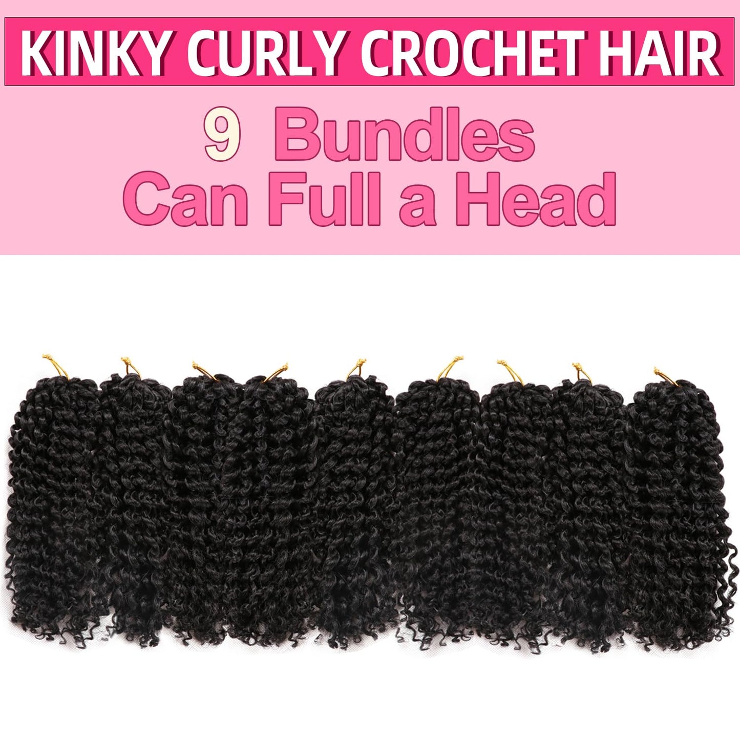 8 Inch Short Passion Twist Marlybob Crochet Hair 9 Bundles Kinky Curly Short Crochet Braids Twist Crochet Braiding Hair (9Bundles8Inch, 1b#)