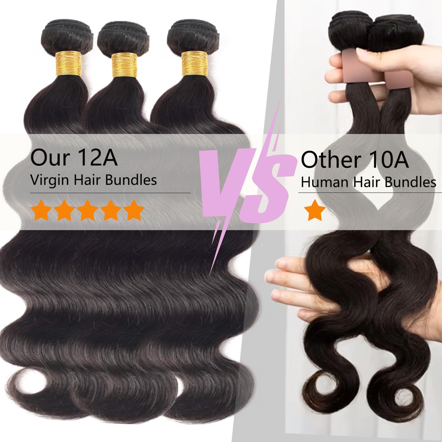 4 Bundles Human Hair Body Wave Bundles 20 22 24 26 inch 4 pack 12A Brazilian Virgin Hair Weave Bundles Human Hair 100% Unprocessed Human Hair Bundles Wavy Bundles Natural Black