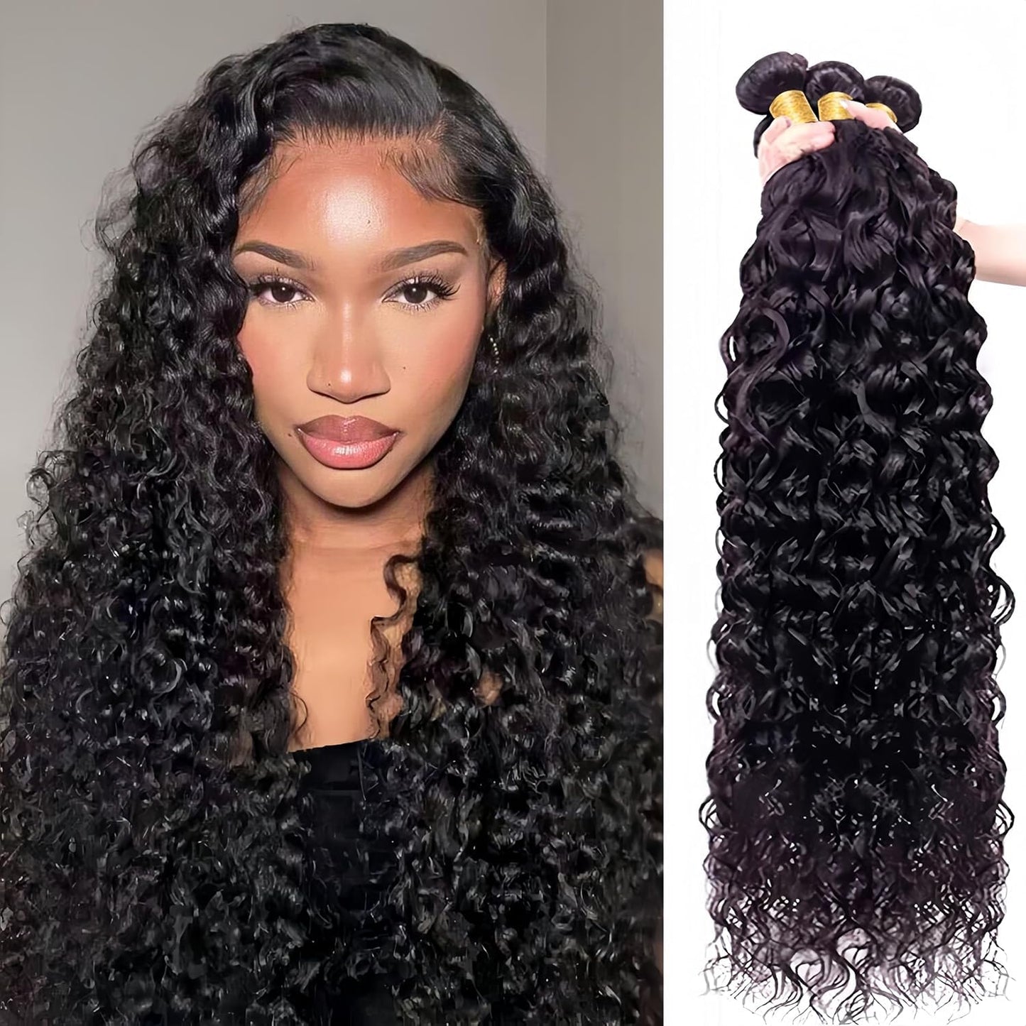 Selina 4 Bundles 18''20"22"24" Kinky Curly Bundles Human Hair Bundles Unprocessed Remy Hair Extensions Brazilian Virgin Human Hair 100 Gram/Bundle (18 20 22 24inch, Natural Color)