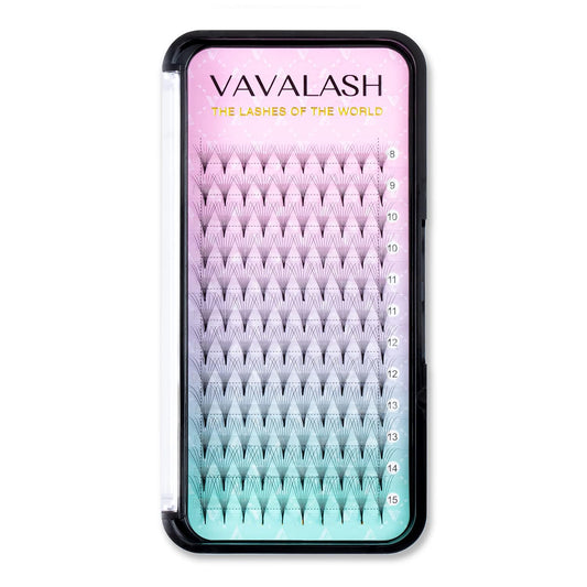 Eyelash Extensions 3D 4D 5D 6D 8D 9D 10D Thickness 0.07/0.1 C/D Curl Eyelashes Middle Stem & Long Stem Heat Bonded Premade Fans Russian Volume Lash Extensions Supplies (Middle Stem 8D-0.07-C-8-15mm)