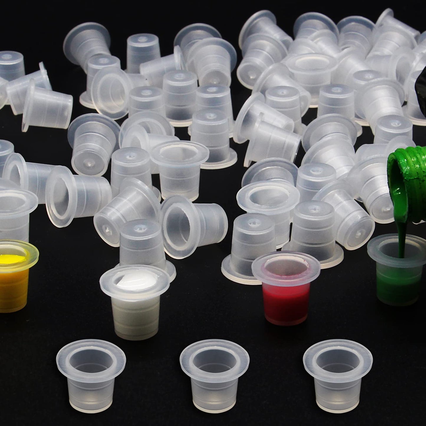 WZPB Tattoo Ink Caps - 1000Pcs Small Ink Cups Plastic Pigment Ink Caps Size 8mm Ink Cups for Tattoo Ink
