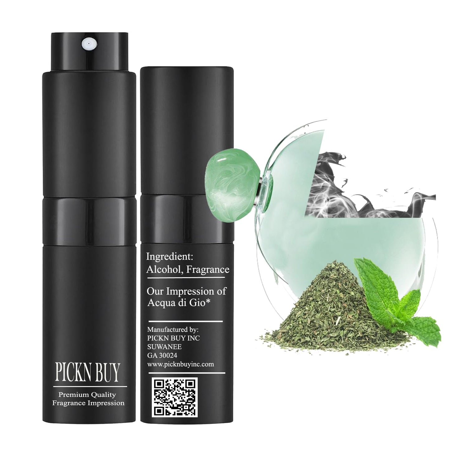 PICKN BUY Luxury Perfume for Women 0.34 Fl oz, Scent Compatible to Acqua Di Gioia Perfume, Made in USA, Long-Lasting Spray Comes in Refilable Bottle