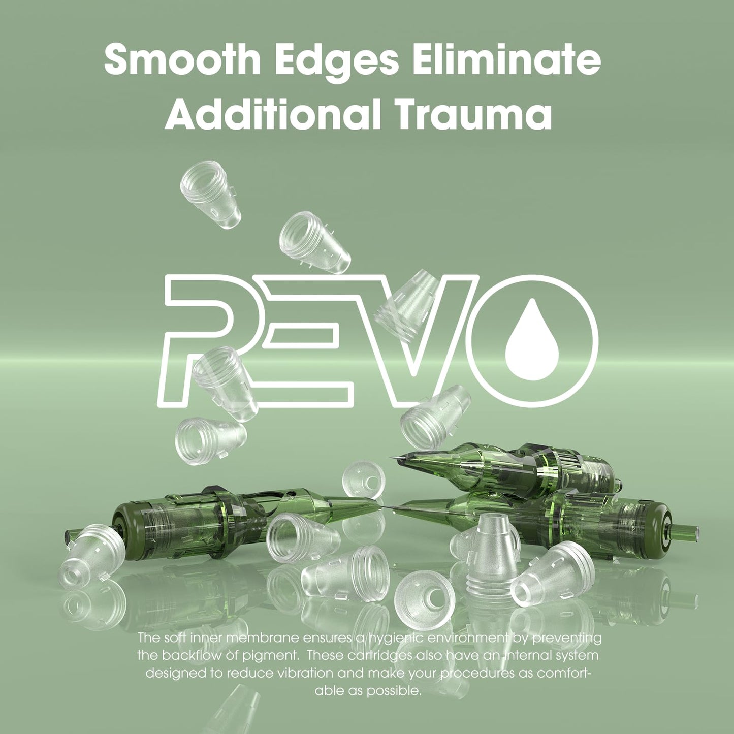 INKin REVO Tattoo Cartridge Needles 1RL, Single Cartridges Needles #08 Round Liner 0.25MM Bugpin Disposable Tattoo Needles With Re-Define Precision And Professional Membrane 20Pcs(R0801RL)