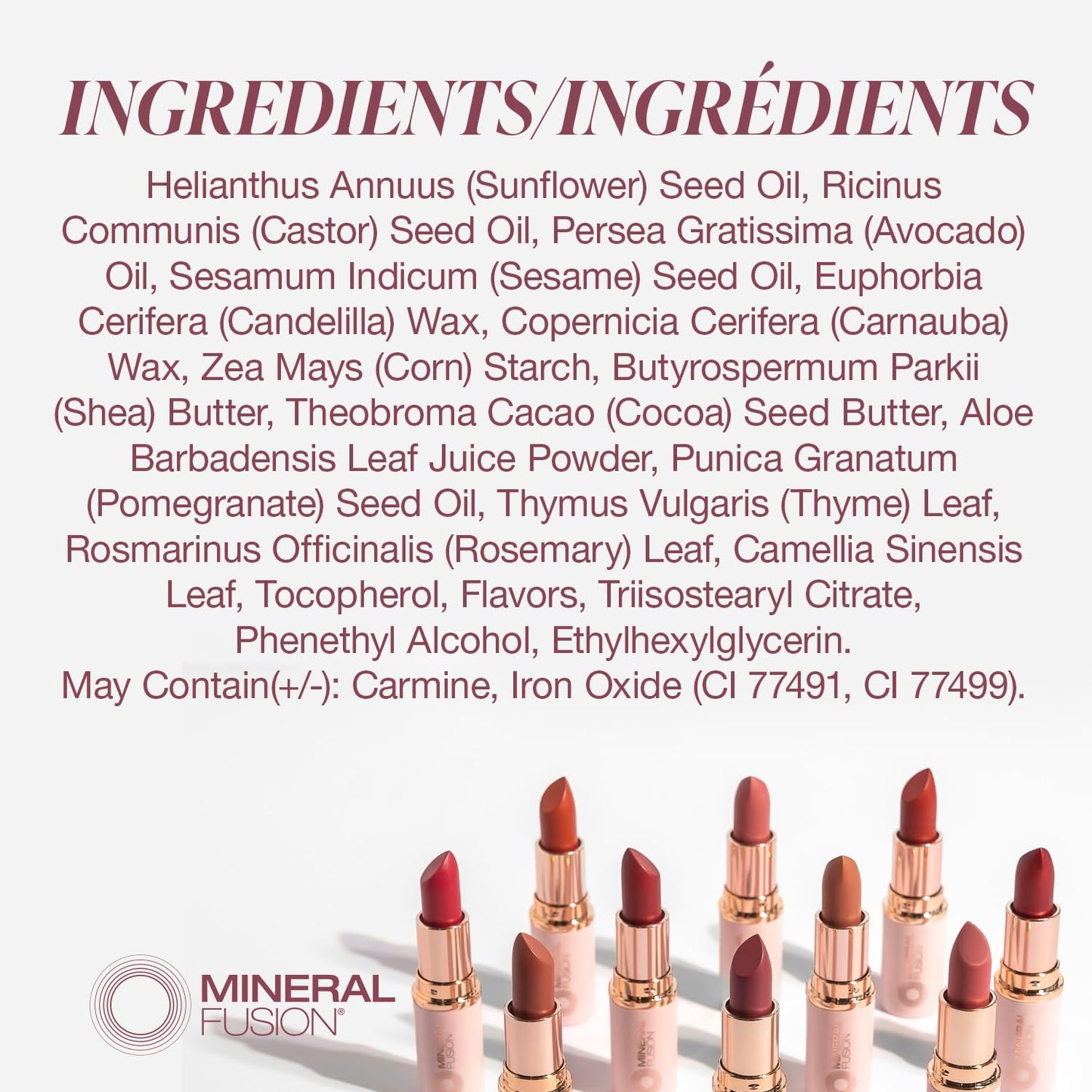 Mineral Fusion Lipstick, Vivid & Smudge-Free Lip Color with Avocado Oil, Cocoa Seed Butter & More, Long-Lasting Vegan Lipstick, FD&C Dye-Free, Cruelty-Free, Paraben-Free, Gluten Free, Rose Sangria
