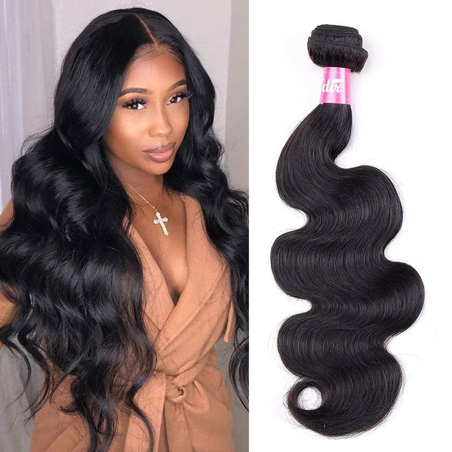 Odir Body Wave Human Hair One Bundles 20 Inch Unprocessed 10A Brazilian Body Wave Virgin Hair 1 Bundle Remy Hair Extensions 100g/Bundle Natural Color