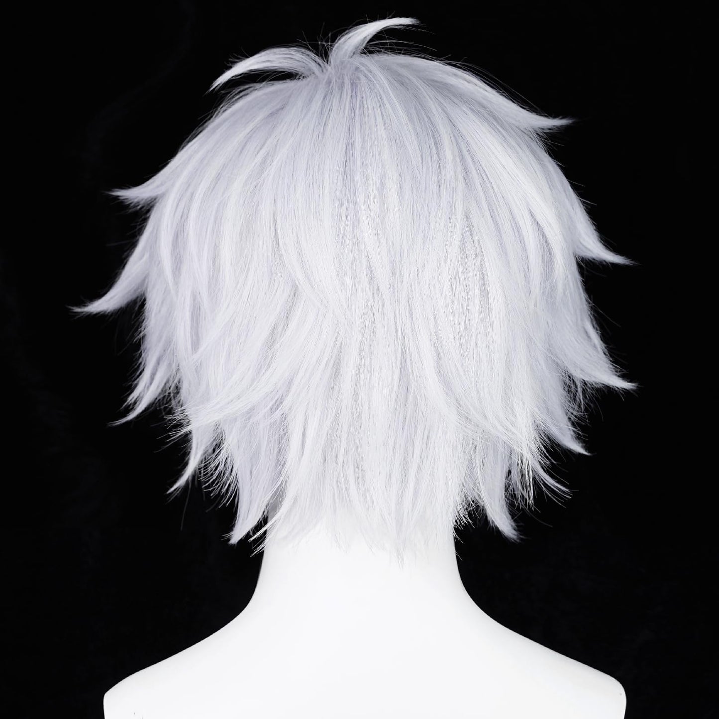 Wiggy Mermaid Silver Violet Wig for Satoru Gojo Cosplay, Mens Short Fluffy Spiky Hair Wig for Anime Cosplay Halloween Costume