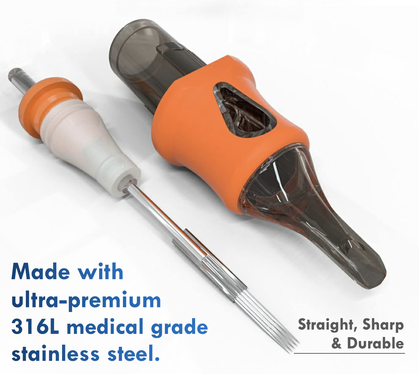 BEZTAT Ultra Premium Professional Tattoo Needles Cartridge w/Grip & Machine Covers Sleeves #08 Magnum 20 Pack (0815M1)