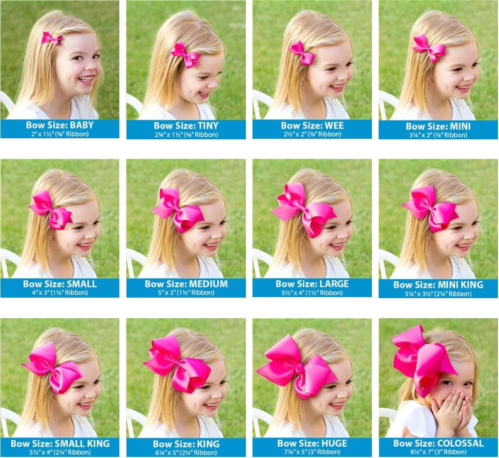 Wee Ones Girls 2 Pack Grosgrain Hair Bows with Plain Wrap Centre on a Wee Stay No Slip Clip, Mini, Navy