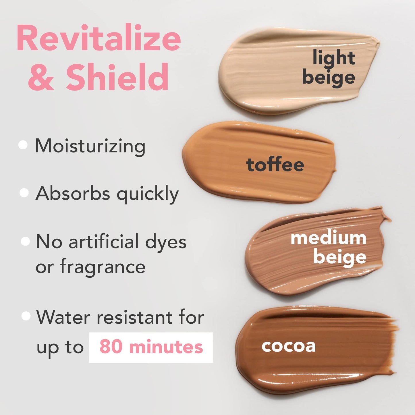 Tinted Sunscreen for Face - SPF 20 With Natural & Organic Ingredients Broad Spectrum Sunblock Lotion, Tinted Moisturizer Zinc Oxide Sunscreen Face for Skincare, Facial Sunscreen (Light Beige 2pk)