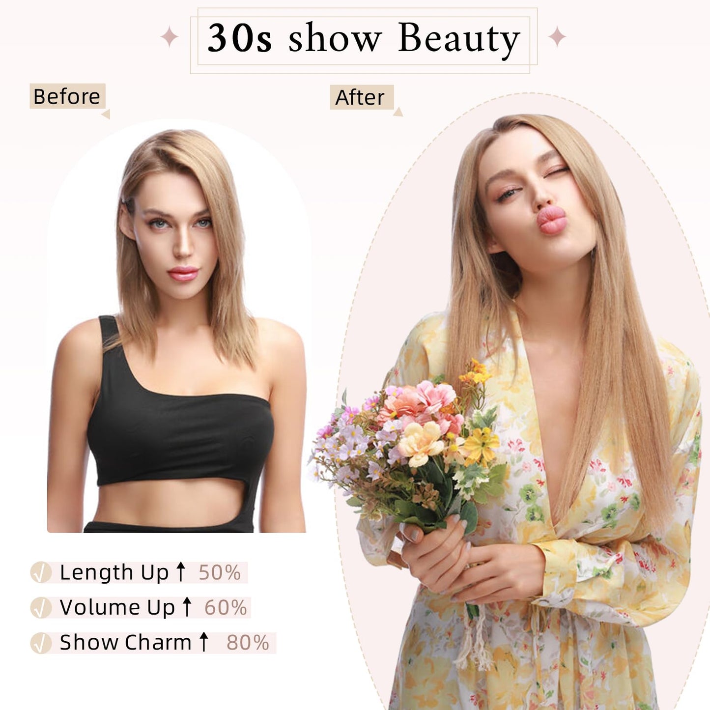 SEGO One Piece Clip in Extensions, 5 Clips Real Human Hair Extensions, Long Straight, 10 inches, #06 Light Brown