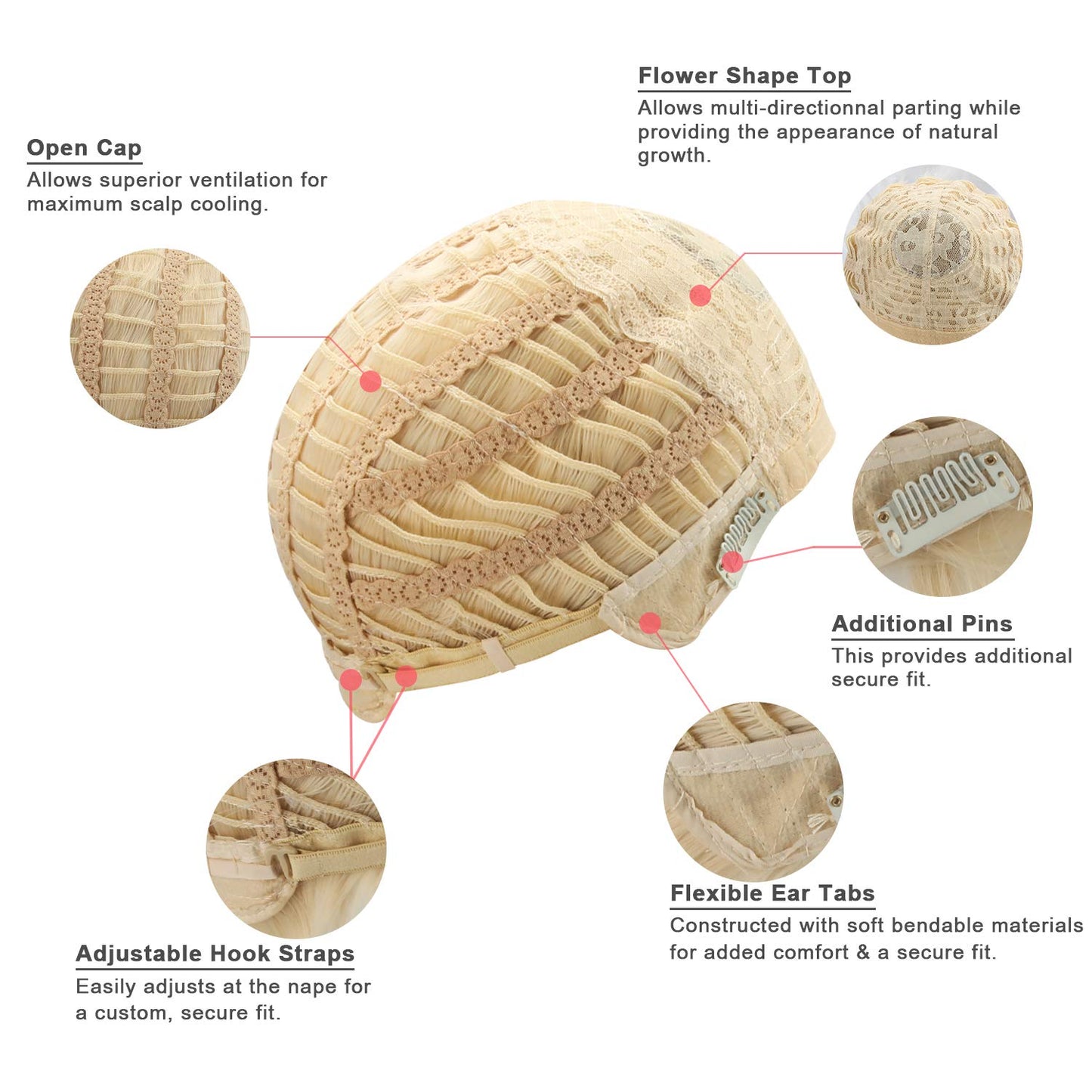 Alice Garden Wigs Long Wavy Wig Bangs - Natural Synthetic Hair Lolita Wig with Wig Cap For Women Cosplay and Daily Wear (Blonde)