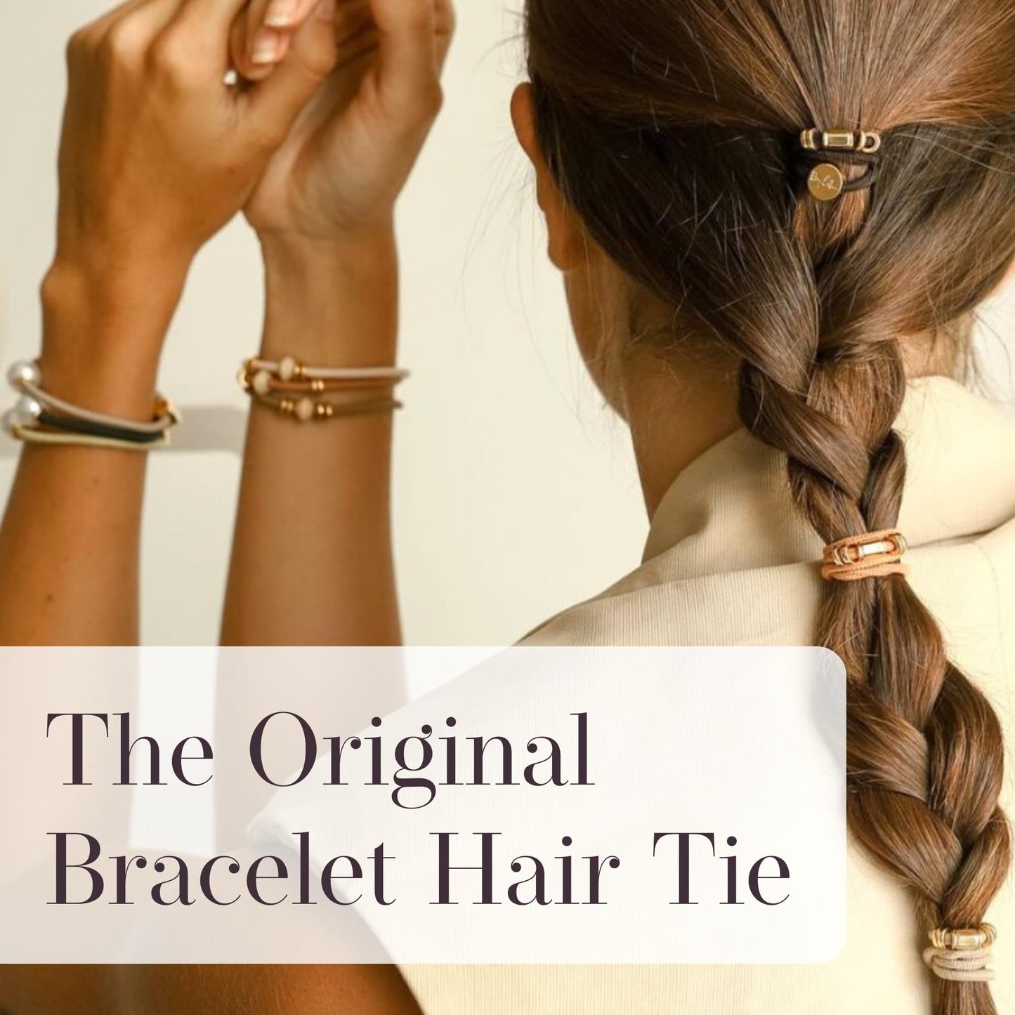 By Lilla Hair Ties for Women No Damage – The Original Bracelet Hair Tie – Hand Made Jewelry with Luxury Elastic and Tarnish Free Gold and Silver – Boho Hair Accessories and Wrist Stacks (Disc)