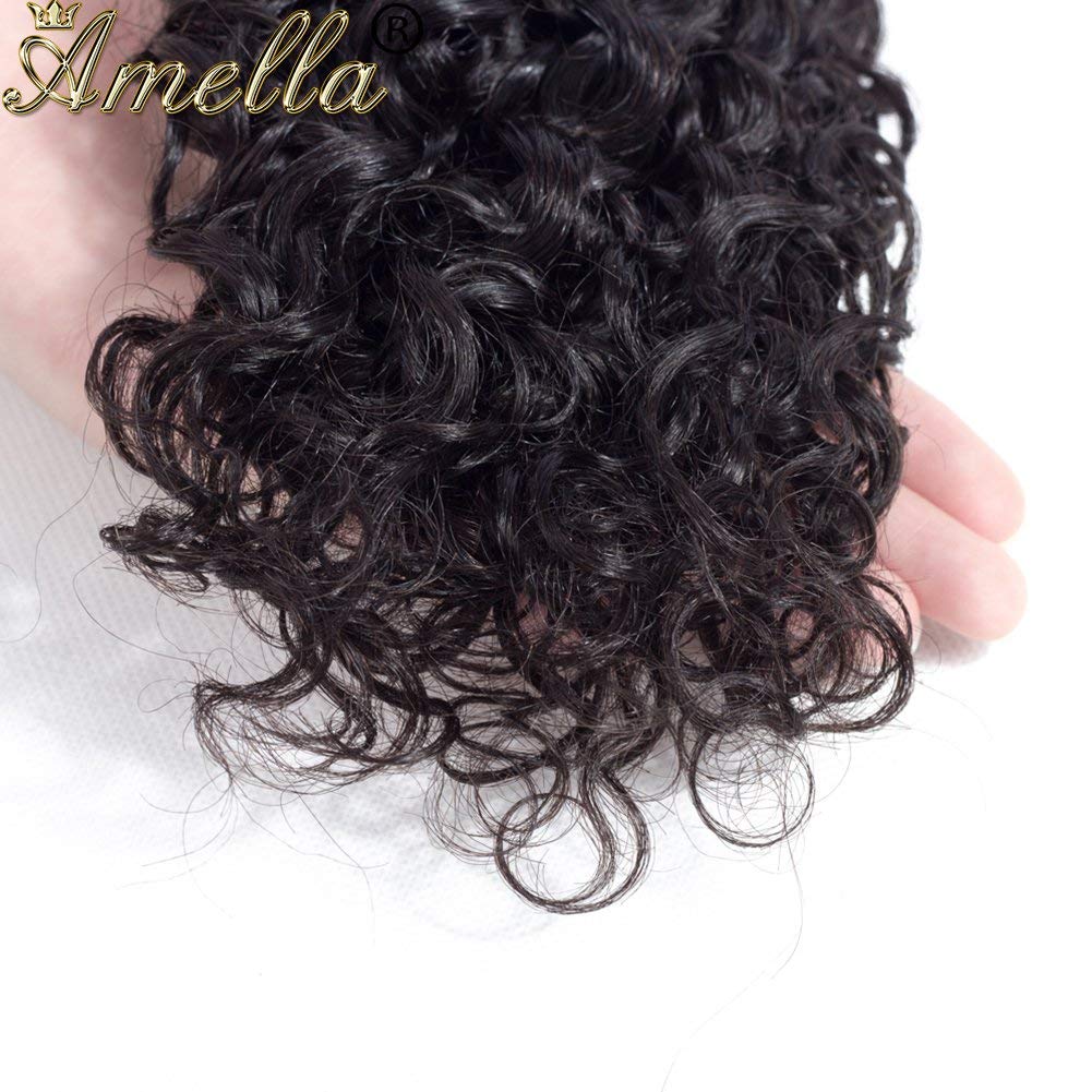 Amella Hair 8A Brazilian Remy Kinky Curly Hair 4 Bundles 20" 22" 24" 26" 400g Virgin Brazilian Curly Human Weave Bundles 100% Unprocessed Virgin Remy Natural Color