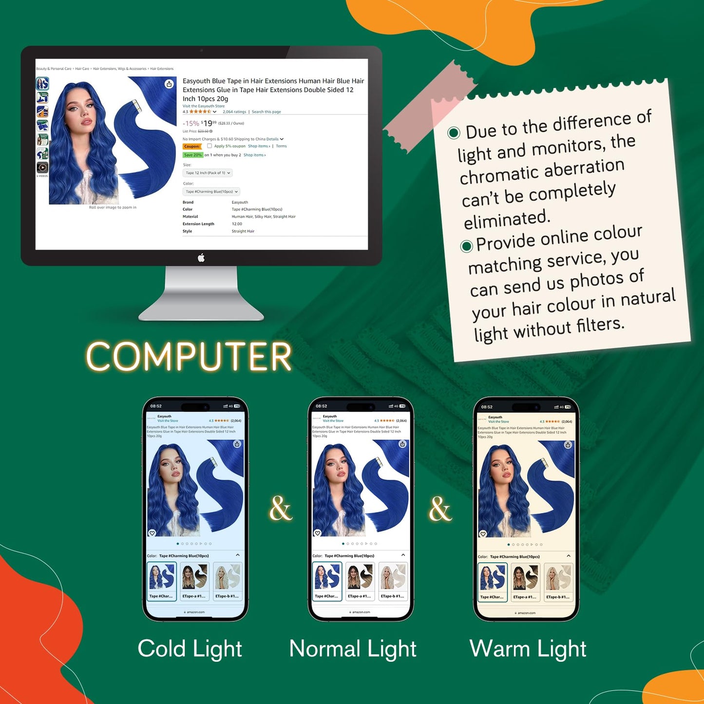 Easyouth Human Hair Tape in Extensions Red Tape in Hair Extensions Human Hair Red Tape ins Human Hair Extensions Colorful Hair Extension Real Human Hair Tape ins 18Inch 50g 20pcs Diy Hair Extension