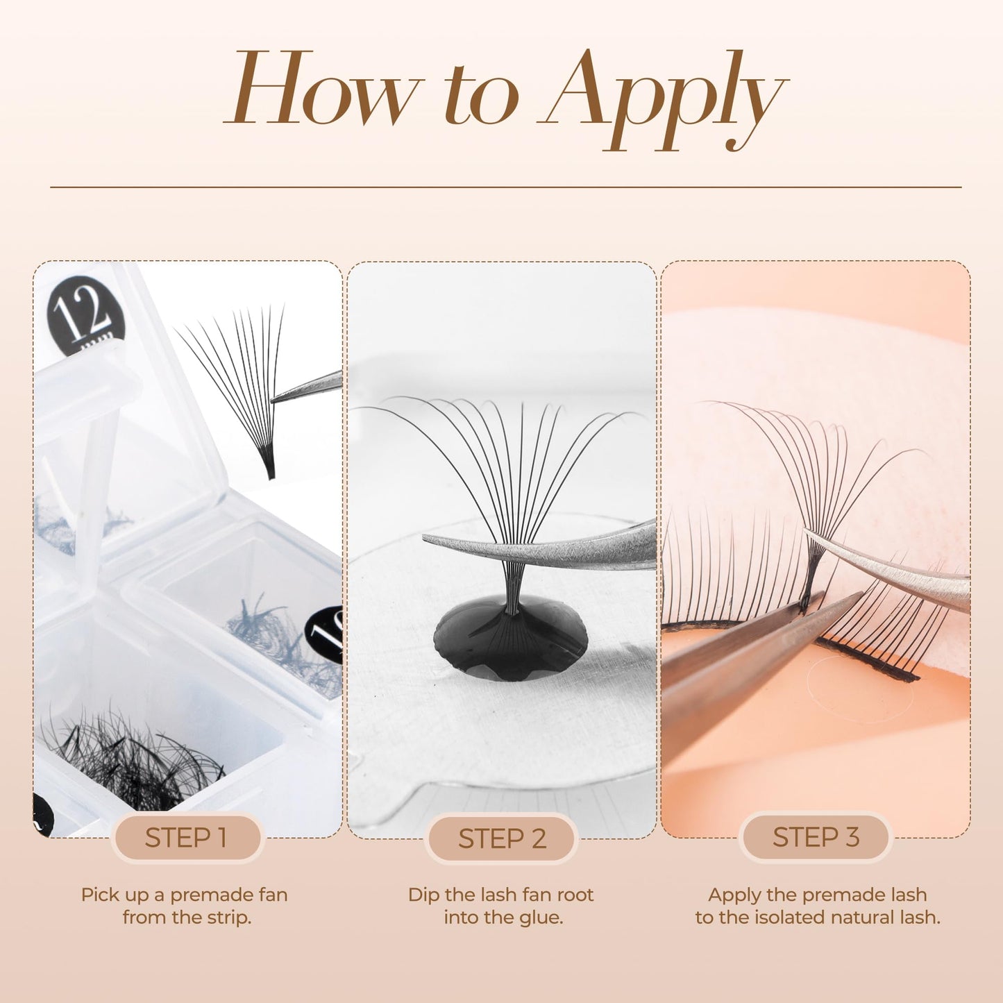 LASHVIEW 600 Fans Premade Lash Fans,10D D Curl Thickness 0.05 Premade Fans Eyelash Extensions 8-15 mm Mixed Length Promades Eyelash Fans Professional Pre Made Lash Fans (10D-0.05-D 8-15mm)