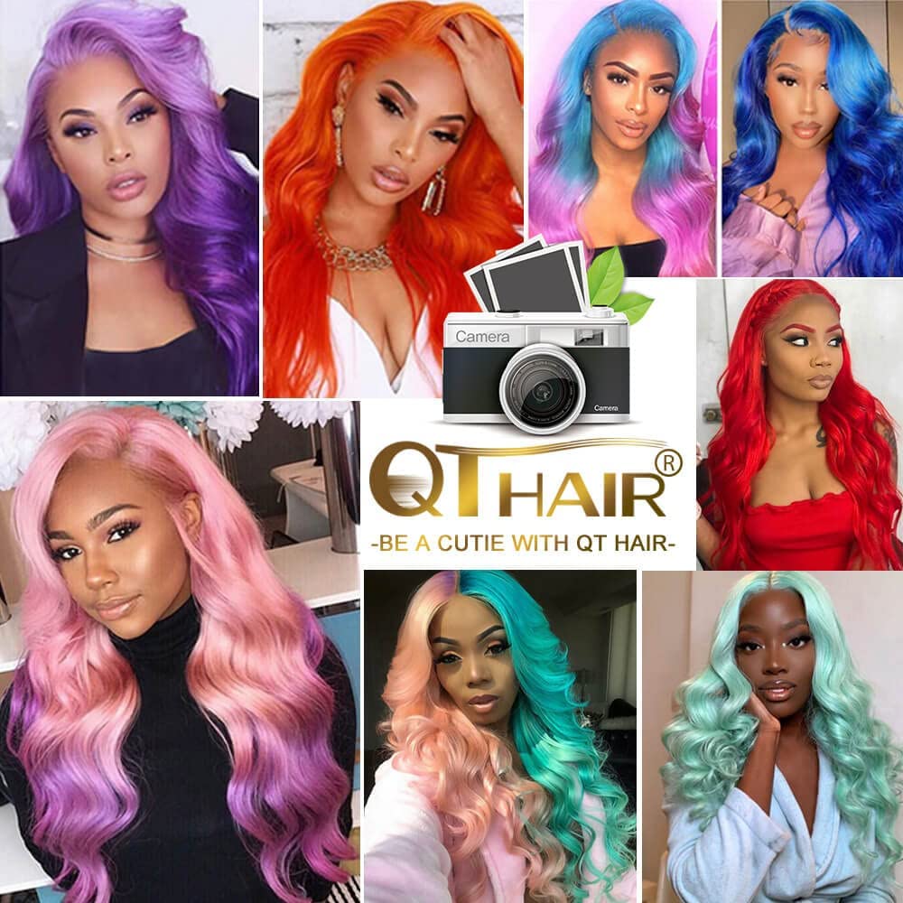 QTHAIR 16A Russian Blonde #613 Color Transparent HD Lace Frontal 100% Human Hair Honey Blonde Body Wave Human Hair for Black Women (10", 613 Body Wave Frontal)