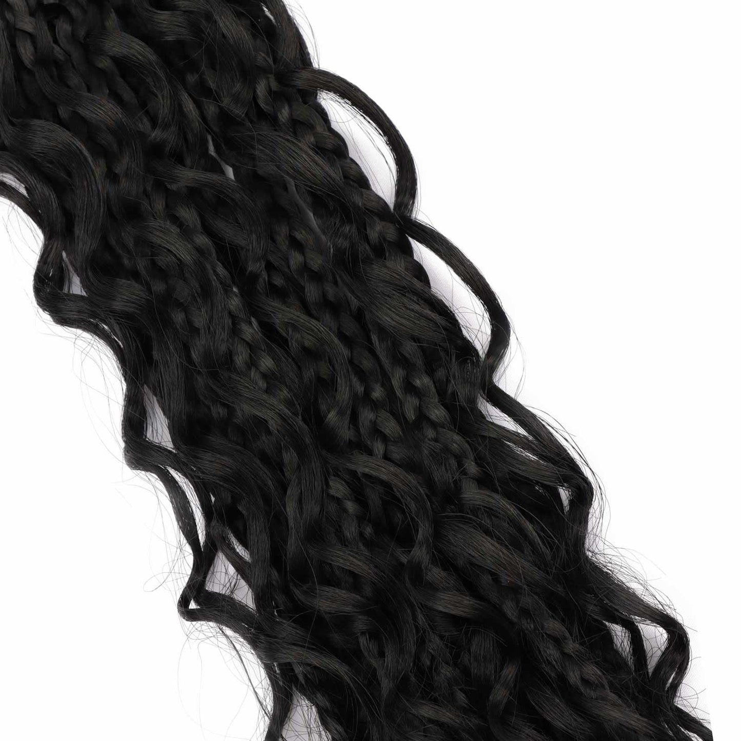 8 Packs Crochet Box Braids with Curly Ends 24 Inch Boho Braids Bohemian Box Braid Hair Goddess Box Braids Crochet Hair for Women (1B, 24 inch 8 pack)