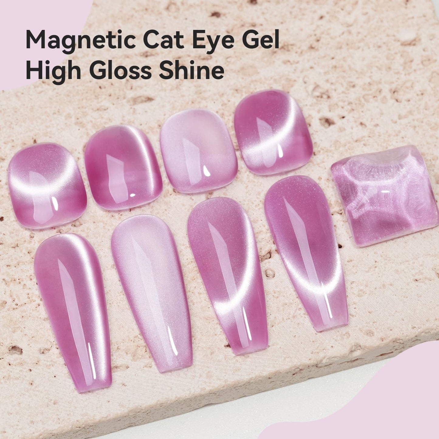 Bevimee Cat Eye Gel Polish Moonlight 12ML, Magnetic Cateye Shiny Holographic Nail Polish for Nail Art 1PCS
