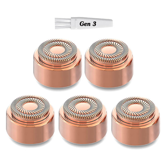 Gen 3 Replacement Heads for New Flawless Facial Hair Remover, Double Ring Floating head for Flawless Generation 3 Shaver, 5 Count