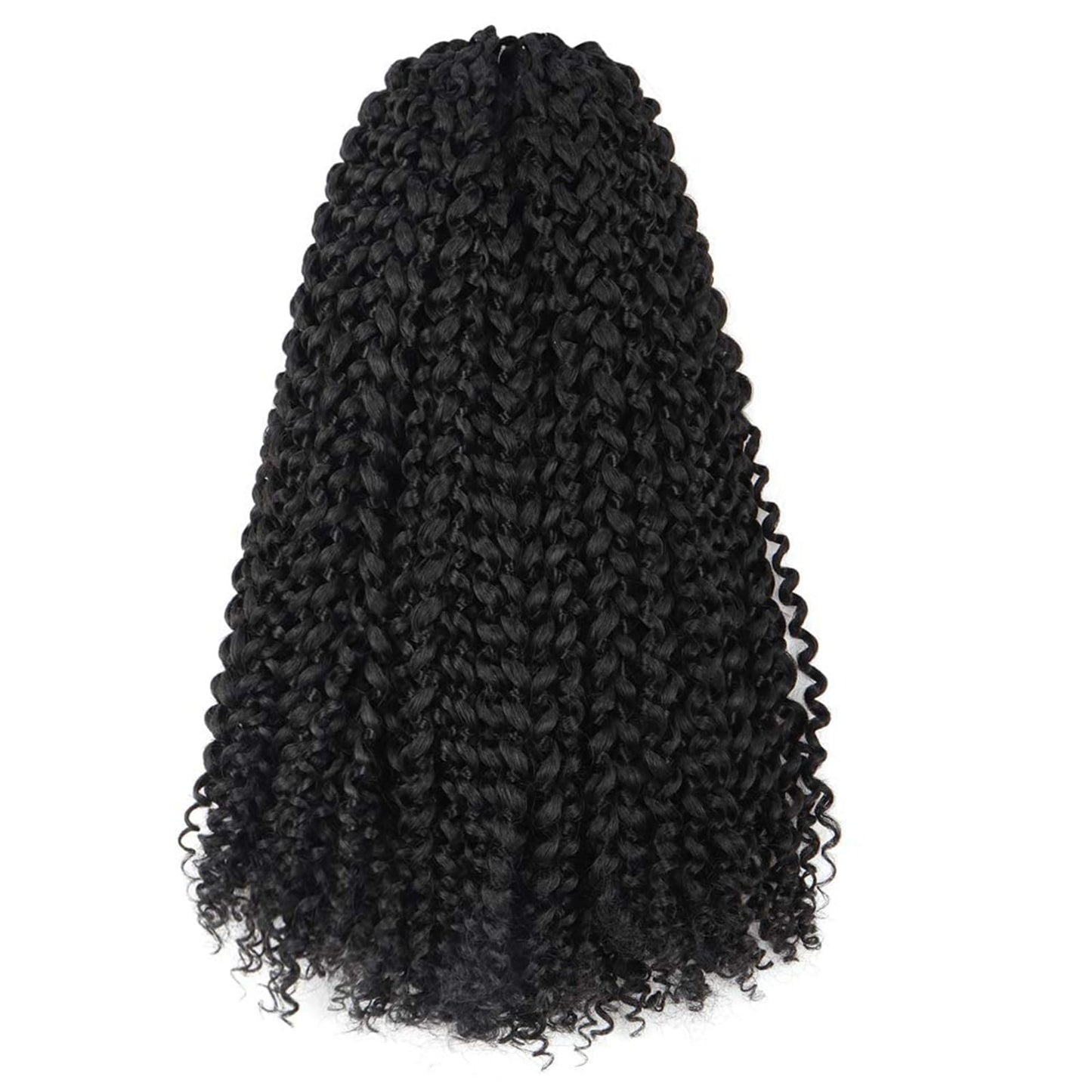 Pelokaa Passion Twist Hair - 16 Inch 6packs Natural Black Water Wave Crochet Braids Synthetic Braiding Hair Extensions (16 Inch, 1B - 6P)