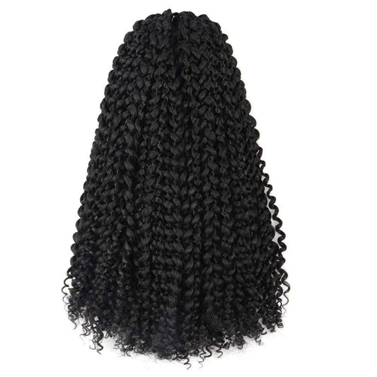 Pelokaa Passion Twist Hair - 16 Inch 6packs Natural Black Water Wave Crochet Braids Synthetic Braiding Hair Extensions (16 Inch, 1B - 6P)