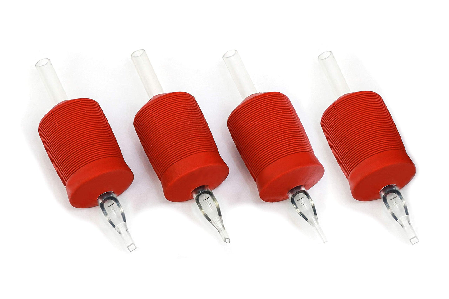 BEZTAT 30mm (6/5" Inch) Ultra Premium Clear Disposable Tubes w/Red Soft Silicone Grip- 15 Pack, Closed Flat Tip (9FT)