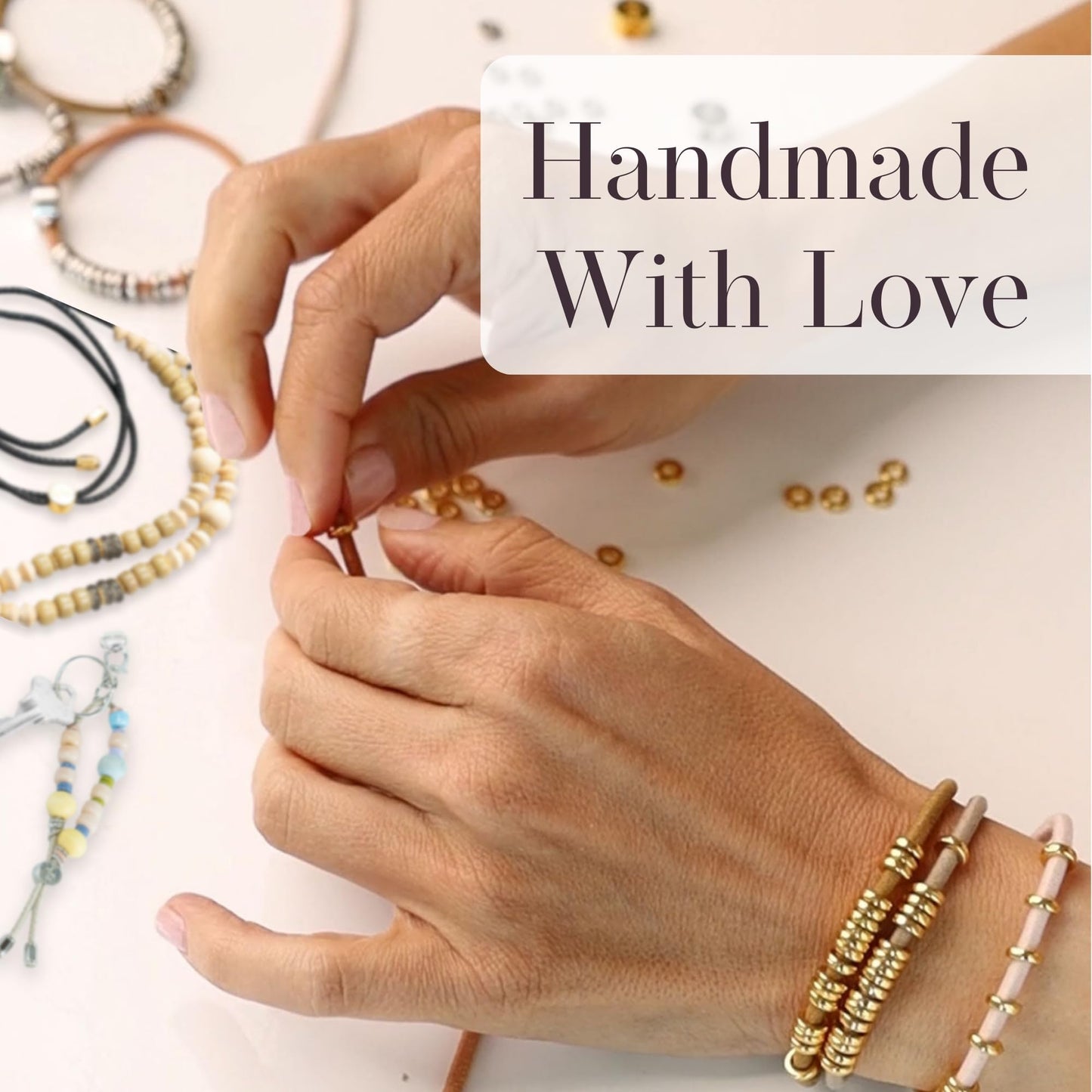 By Lilla Hair Ties for Women No Damage – The Original Bracelet Hair Tie – Hand Made Jewelry with Luxury Elastic and Tarnish Free Gold and Silver – Boho Hair Accessories and Wrist Stacks (Disc)