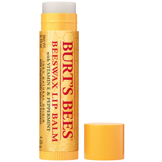 Burt's Bees Beeswax Lip Balm, Lip Moisturizer With Responsibly Sourced Beeswax, Tint-Free, Natural Conditioning Lip Treatment, 1 Tube, 0.15 oz.