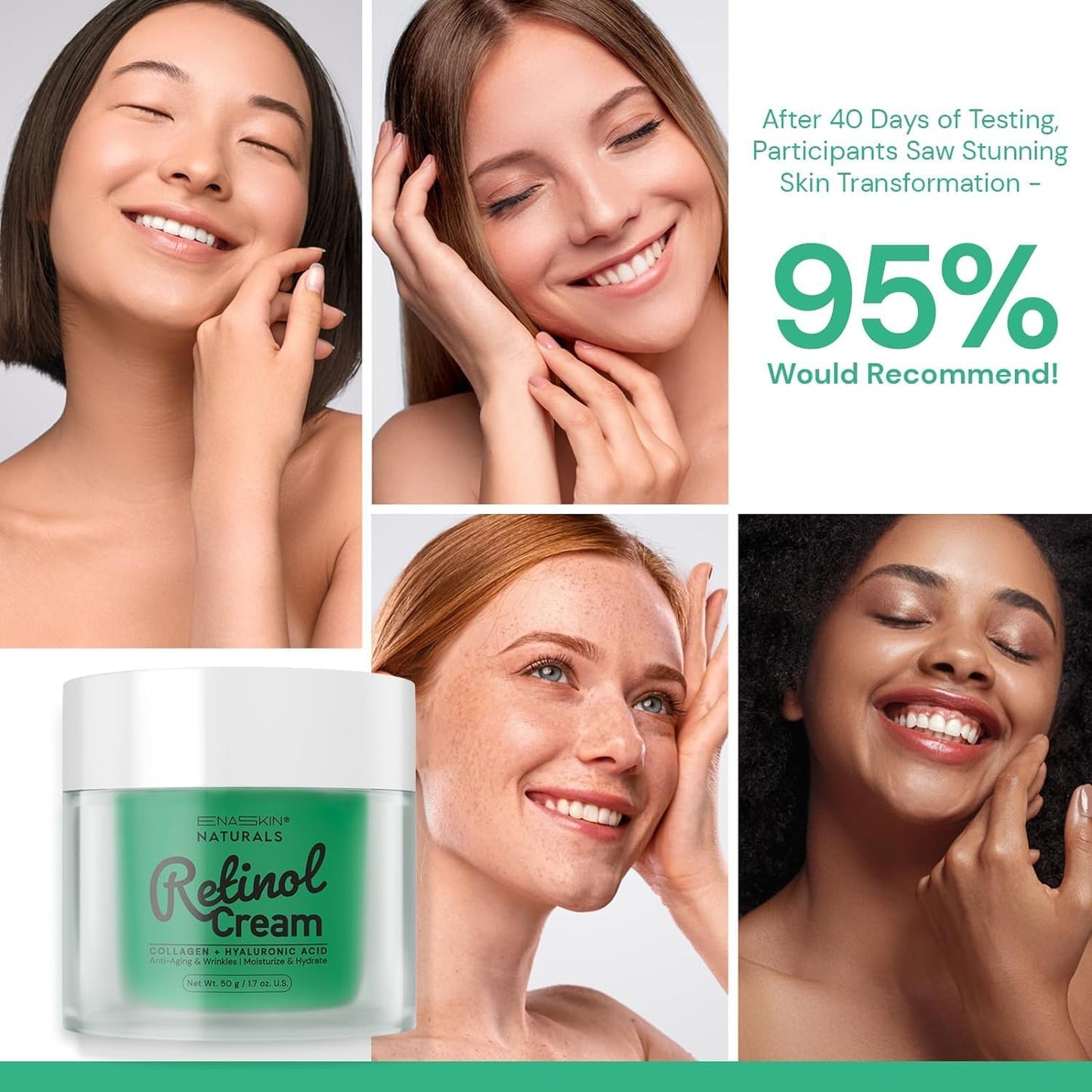 Retinol Moisturizer Face Cream Anti-Wrinkles: Anti Aging Collagen Day & Night Cream for Dry Skin - Daily Moisturizing Cream for Women & Men, Neck Wrinkles Reducer With Hyaluronic Acid and Niacinamide